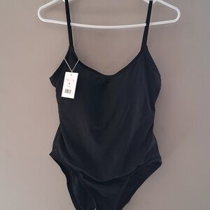 Andie The Amalfi Long Torso One-Piece Swimsuit Size XL Black